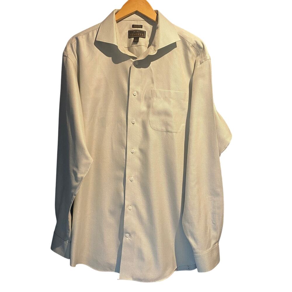 Jos.A.Banks Size 17-37 Reserve Dress Shirt Traditional Fit Wrinkle Free Cotton